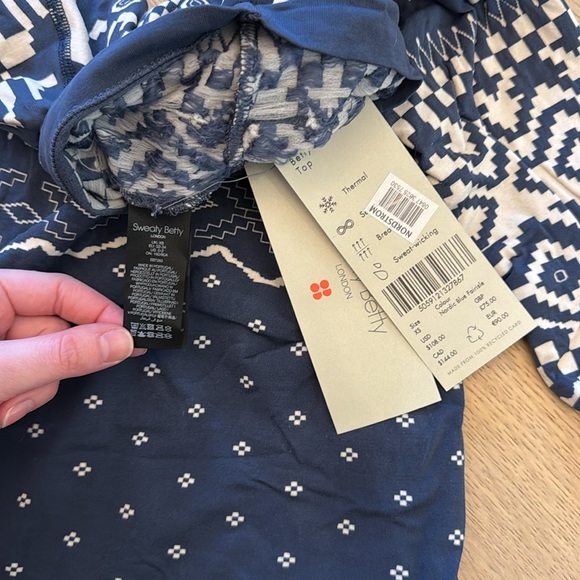 NWT Sweaty Betty Base Layers - leggings and top - Nordic Blur Fairisle print - Picture 3 of 11